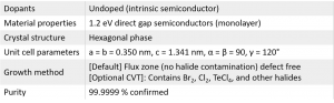 2H-MoTe2 2H-二碲化钼晶体 (Molybdenum Ditelluride)