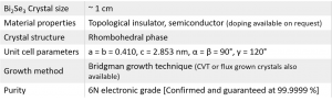 n-type Bi2Se3 crystals N型硒化铋晶体